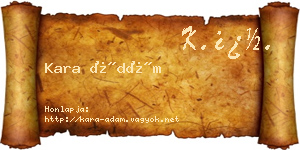 Kara Ádám névjegykártya